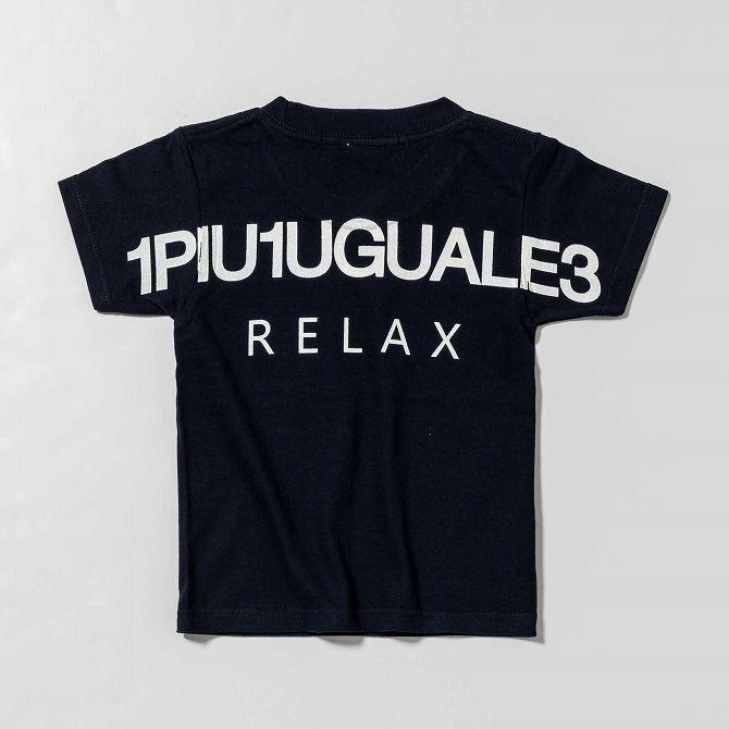 1PIU1UGUALE3 ロゴプリント ブラックシャツ 1PIU1UGUALE3 RELAX ウノピュウノウグァーレトレ Tシャツ メンズ
