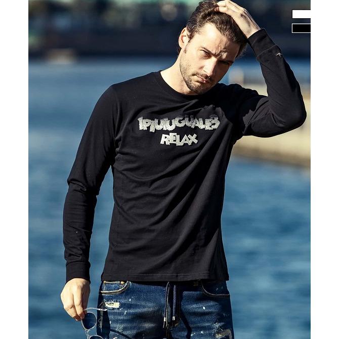 ウノピュウ ネイビー Vネック 立体ロゴ シャツ ウノピュウ ネイビー Vネック 立体ロゴ シャツ 000000032910-01