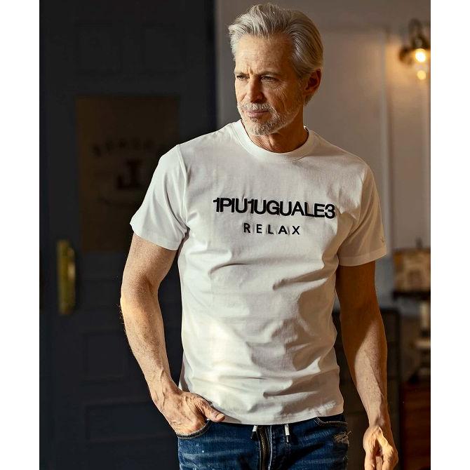 【未使用品】1PIU1UGUALE3 胸刺繍ロゴプリントカットソー サイズ4 1piu1uguale3 ウノピゥウノウグァーレトレ 3 ブラック 胸刺繍