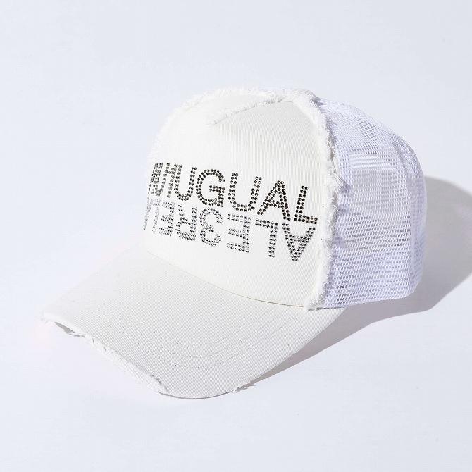 1piu1uguale3 ホワイトキャップ 刺繍ロゴ 1PIU1UGUALE3 RELAX ウノピゥウノウグァーレトレ ダブルロゴ ライン