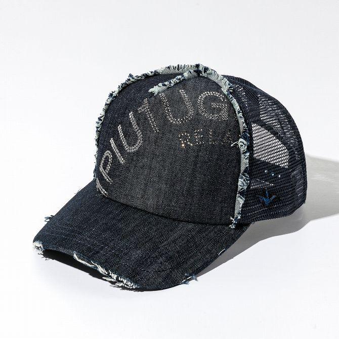 【未使用】1PIU1UGUALE3 RELAX デニムメッシュキャップ 1PIU1UGUALE3 RELAX ウノピゥウノウグァーレトレ ラインストーンロゴ