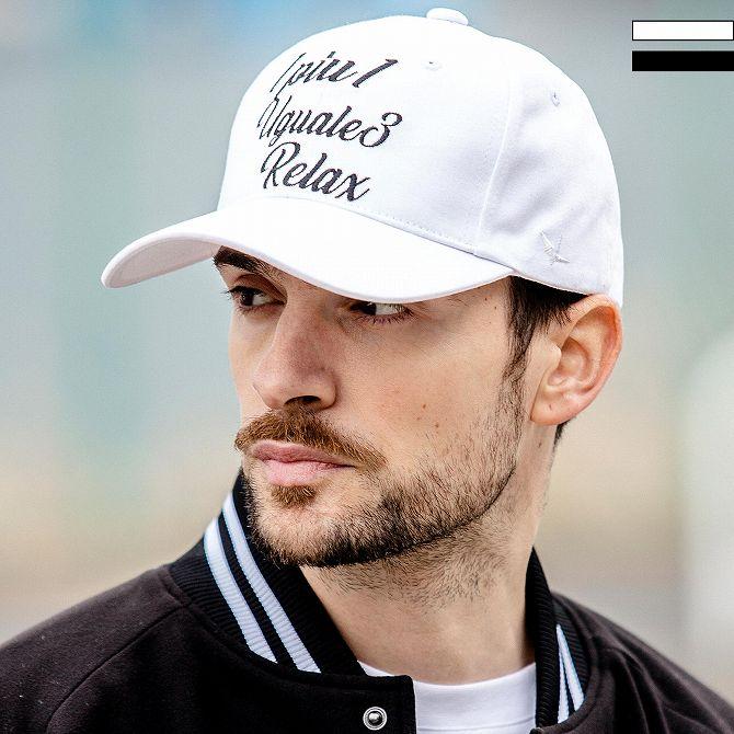 1piu1uguale3 ホワイトキャップ 刺繍ロゴ 1PIU1UGUALE3 RELAX ウノピゥウノウグァーレトレ ロゴ刺繍