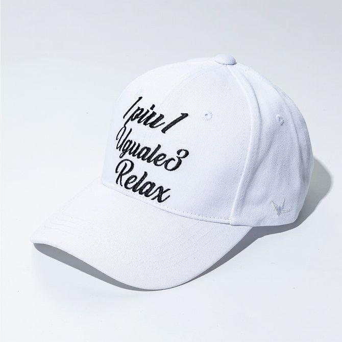 1piu1uguale3 ホワイトキャップ 刺繍ロゴ 1PIU1UGUALE3 RELAX ウノピゥウノウグァーレトレ ロゴ刺繍