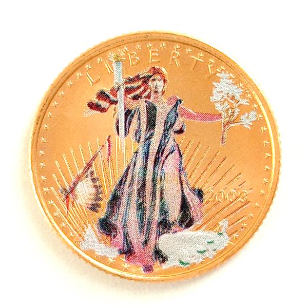 アメリカイーグル 1/10オンス　ピン　18k 8g 22金 イーグル金貨 1/10オンス カラーコイン 冬(winter) アメリカ