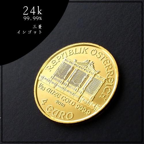 24金 ウィーン金貨 純金 コイン 1/25オンス オーストリア造幣局 保証書付 ゴールドコイン :002-01-2016:金貨と銀貨の