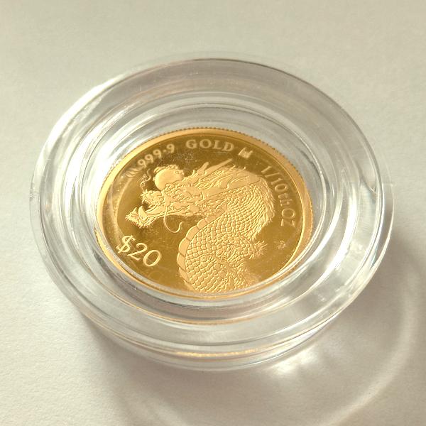 純金コイン 24金 干支金貨 龍（辰）1/10オンス 2024年製 ボックス付き