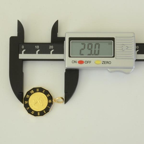 純金 ネックレス コイン エンジェル金貨 1/25オンス 18金 丸型黒