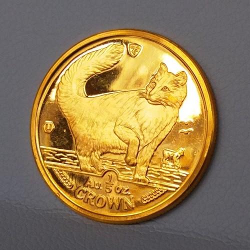 純金コイン 24金 キャット金貨 1/5オンス 1991年製 マン島政府発行 猫 ゴールドコイン｜space-gold｜07
