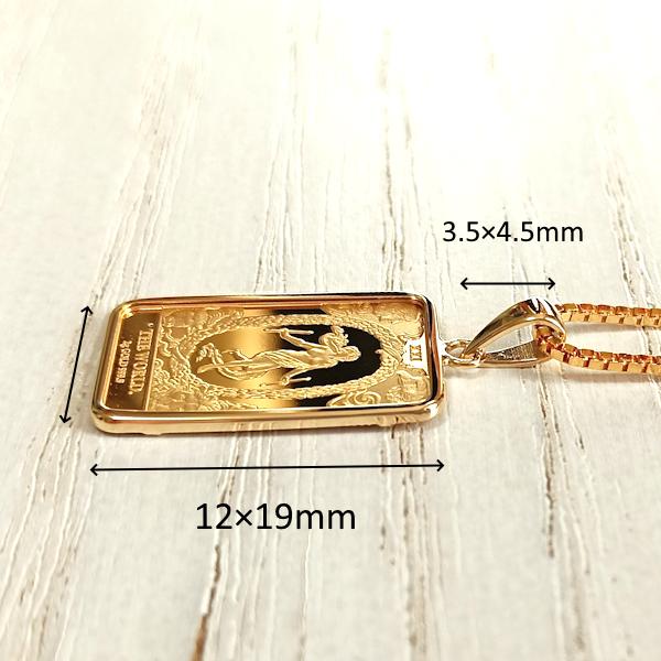 純金インゴットネックレス 24金 タロットカード2g 18金ツメ枠 the