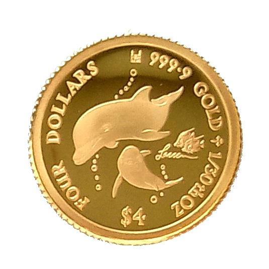 純金 コイン 24金 ラッセン イルカ金貨 1/30オンス 2021年製 純金 コイン 24金 ラッセン イルカ金貨 1/30オンス 2021年製
