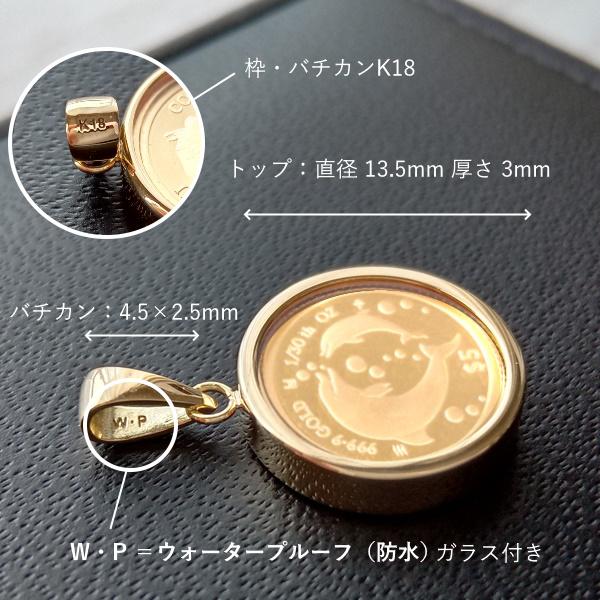 純金 コイン ネックレス 24金 イルカ金貨 1/30オンス 18金 防水 純金 コイン ネックレス 24金 イルカ金貨 1/30オンス 18金 防水