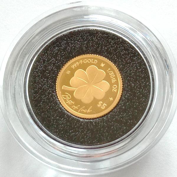 24金 幸運のクローバー金貨 純金1.03g ゴールドコイン マザーズラブ