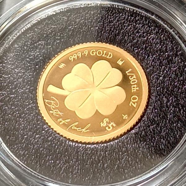 24金 幸運のクローバー金貨 純金1.03g ゴールドコイン マザーズラブ