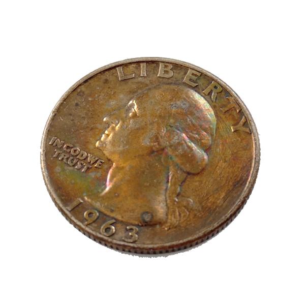 シルバーコイン アメリカ 25セント 銀貨 1/4 クォータードル 1963年