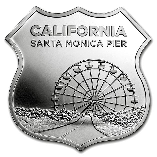純銀コイン ルート66シルバーバー 1オンス カリフォルニア州 専用