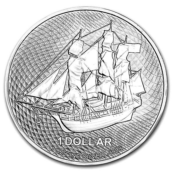 純銀コイン クックアイランド銀貨 (帆船) 1オンス クック諸島政府発行 シルバー コインケース入り エリザベス女王 シルバーコイン 海と船コイン