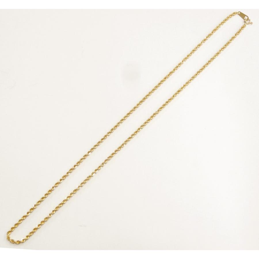 18金 ネックレスチェーン 18金 ロープ 60センチ 中空加工 ゴールドネックレス デザインチェーン K18 gold jewelry