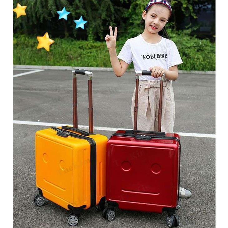 キャリーバッグ スーツケース 旅行バッグ キッズ 子供用 乗れる 座れる フェイスロゴ 耐衝撃 大容量 小型 可愛い シンプル 男の子 女の｜space8-st｜06