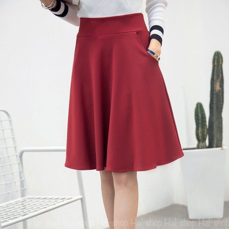 CFCL赤 フレアスカート ひざ丈 KOEISTORE（コウエイストア） フレアスカート レディース ミディアム丈