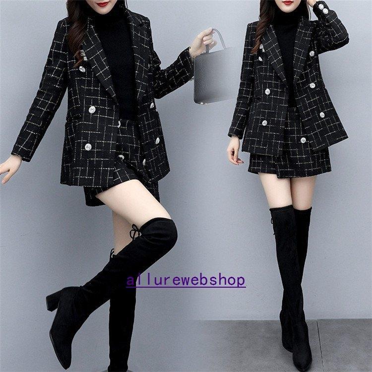 セットアップレディーステーラードジャケットミニ丈パンツスーツ2点