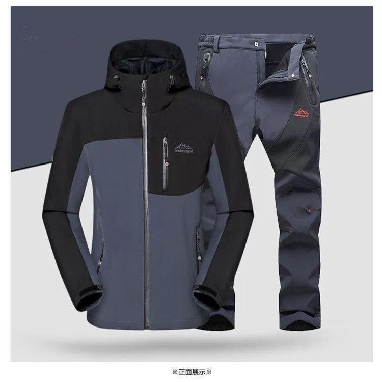 ブラックフィッシングスーツ上下セット フィッシングスーツ 上下セット 男性用 メンズ用 防水 防風 : スペース