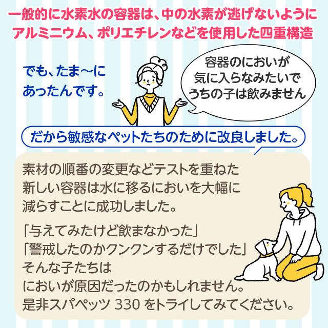 ペット用水素水 スパペッツ 330mlサイズ 24本入 犬 猫 ミネラルゼロ ペット pH6.5 中性 緊急 急ぎ