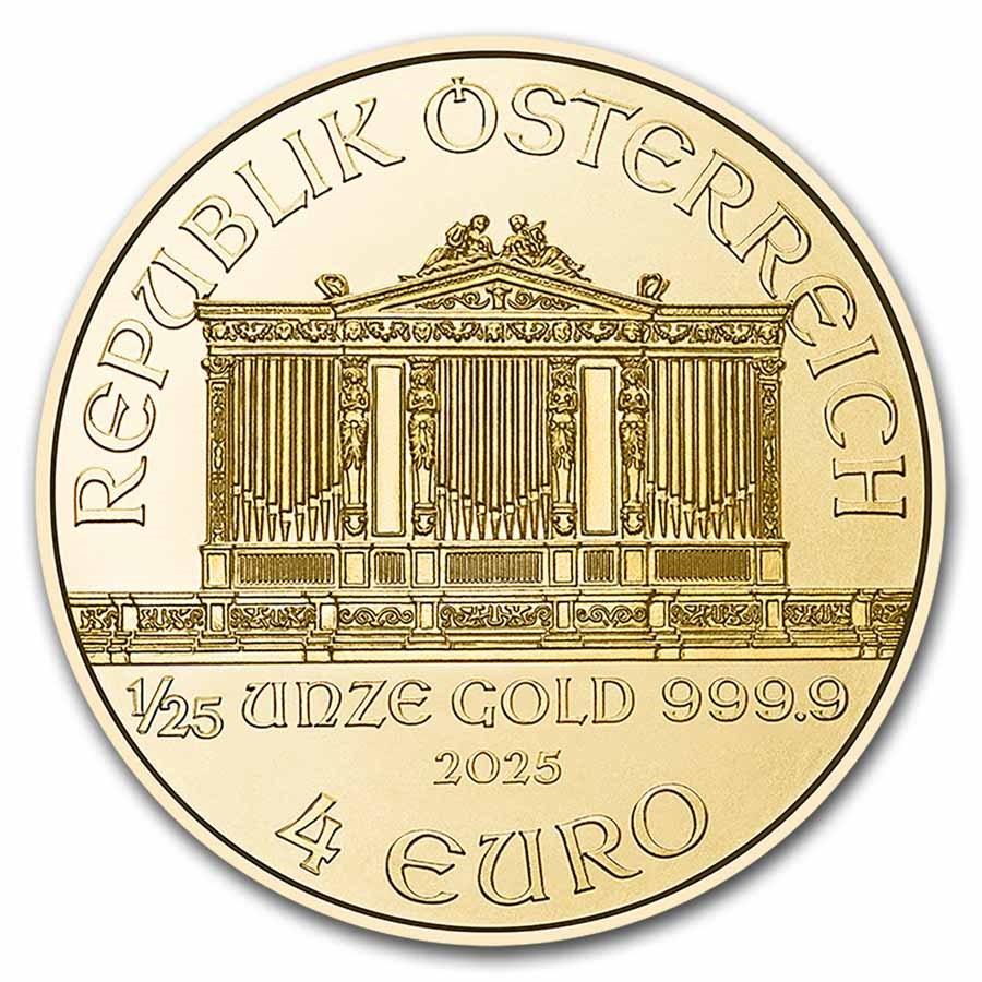 ウィーン金貨 1/25オンス 2025年製 クリアケース入り 純金 金貨 コイン