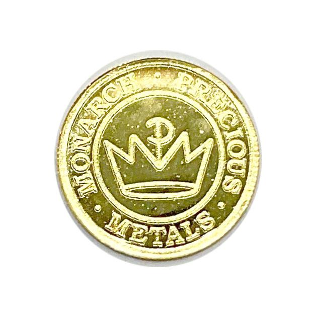 ホースシュー金貨 0.25g クリアケース入り   純金 金貨 コイン 金銀の貯金箱の画像