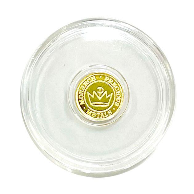 ホースシュー金貨 0.25g クリアケース入り   純金 金貨 コイン 金銀の貯金箱の画像