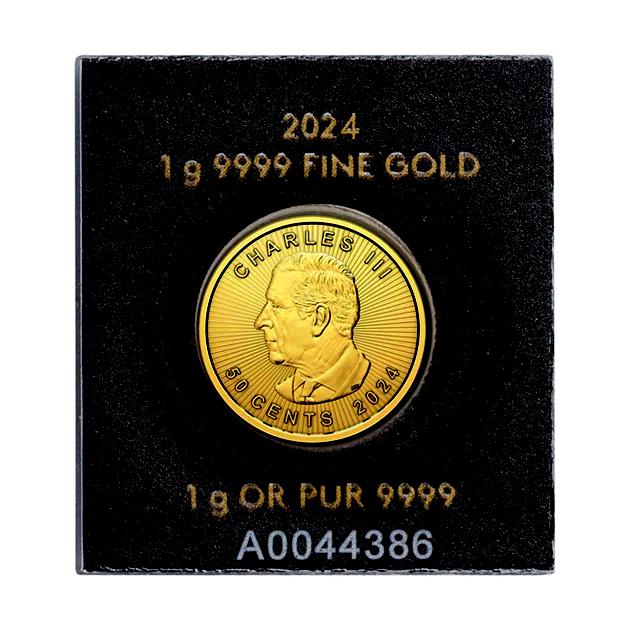 メイプル金貨 1g 2024年製 純金 金貨 コイン ゴールド 金銀の貯金箱