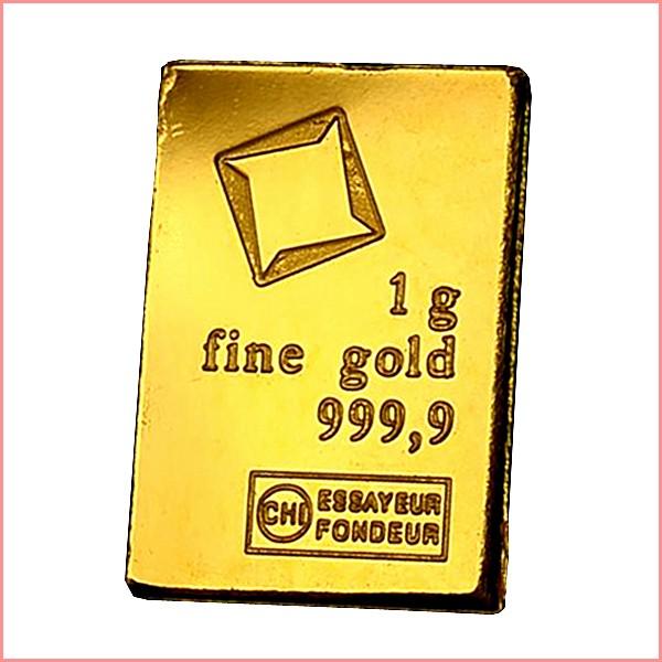 純金 インゴット『スイス ヴァルカンビ ゴールドバー 1g』純金 スイス・ヴァルカンビ社発行 品位:K24 (99.99%) 24金 延べ棒《安心の本物保証》保証書付き