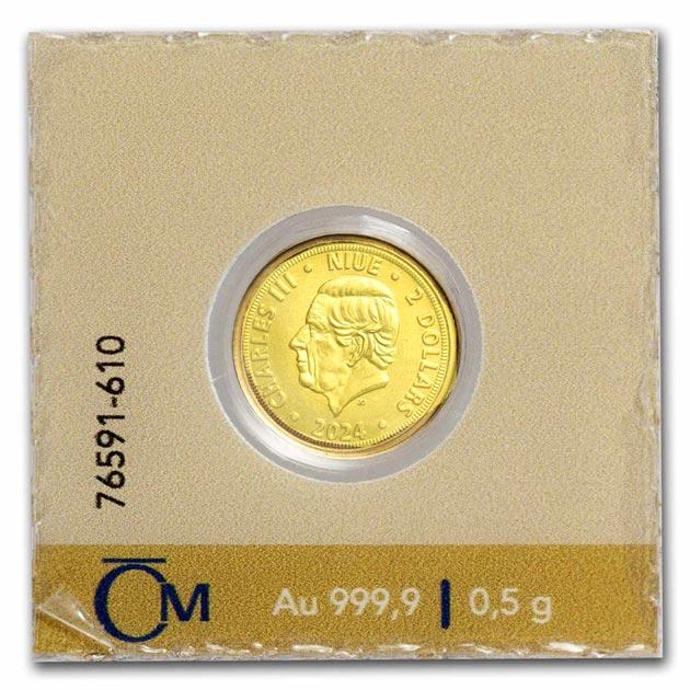 チェコ ライオン金貨 0.5g 2024年製 純金 金貨 ライオン 金銀の貯金箱