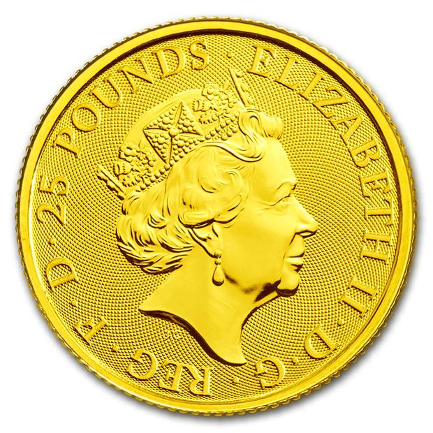 英国 クイーンズビースト ホワイトホース金貨 1/4オンス 2020年製