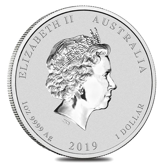 干支亥 (ブタ)銀貨 1オンス 2019年製 クリアケース入り   純銀 銀貨 コイン 金銀の貯金箱_1