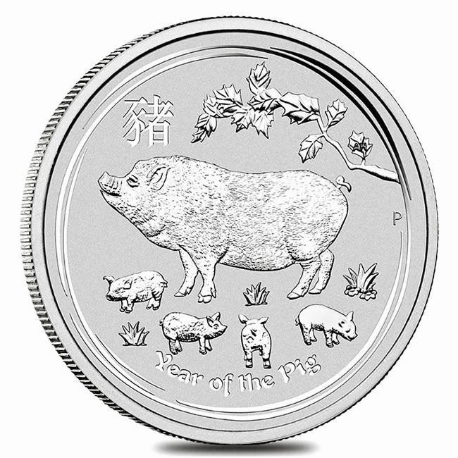 干支亥 (ブタ)銀貨 1オンス 2019年製 クリアケース入り   純銀 銀貨 コイン 金銀の貯金箱_2