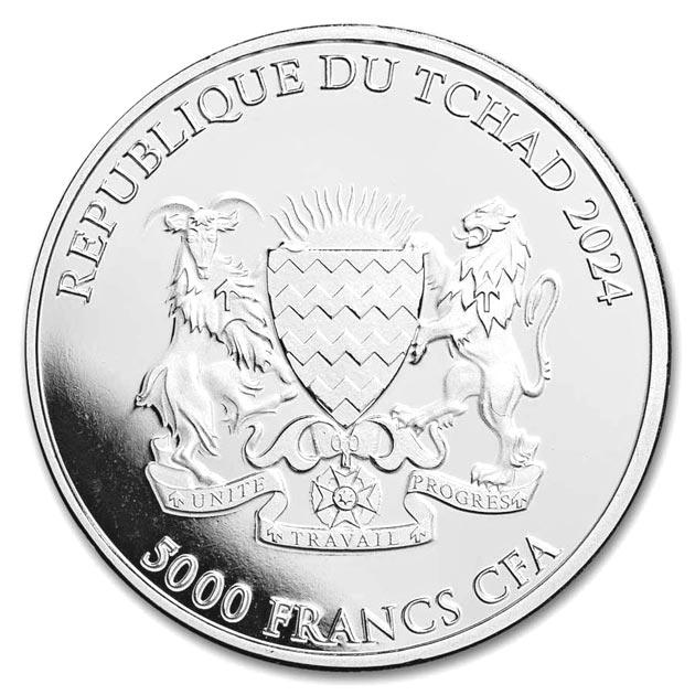 2022 チャド共和国 1オンス 変形タイガーコイン 純銀 銀貨 レア