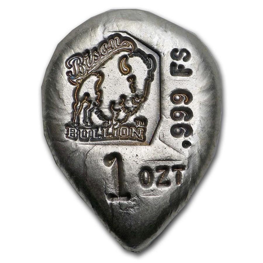 ライオンヘッド シルバーインゴット 1オンス 純銀 バイソン ブリオン社