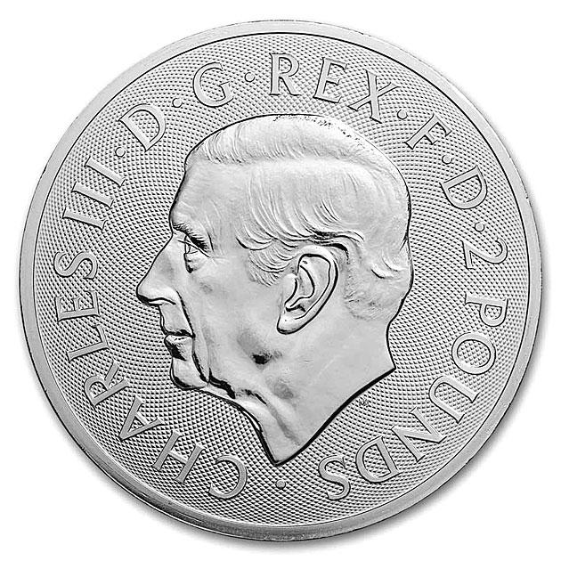 2024年 イギリス ロイヤル アームズ 2ポンド1オンス 銀貨 イギリス ロイヤル アームズ銀貨 1オンス 2024年製 クリアケース入り