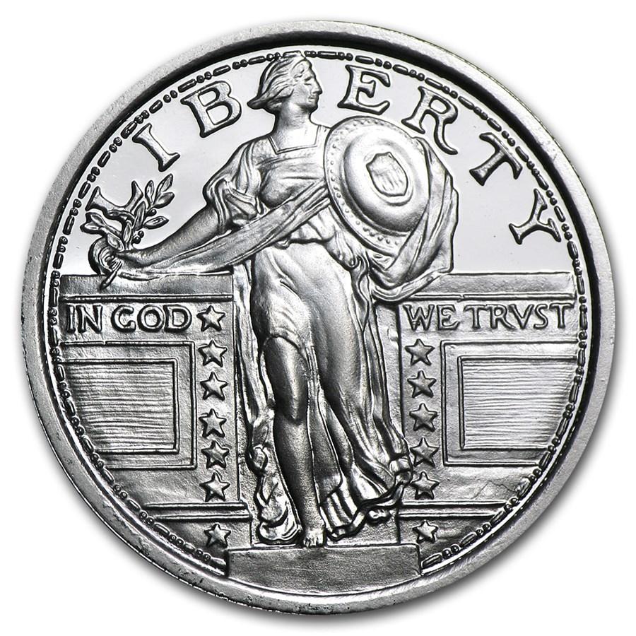 2015年 ウォーキン・リバティ 純銀1オンス銀貨 スタンディング リバティ クォーター 純銀コイン 1/4オンス クリア