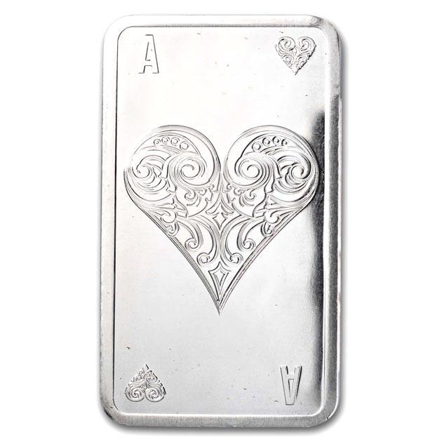 トランプ シルバーバー 10オンス エースオブハート 純銀 インゴット