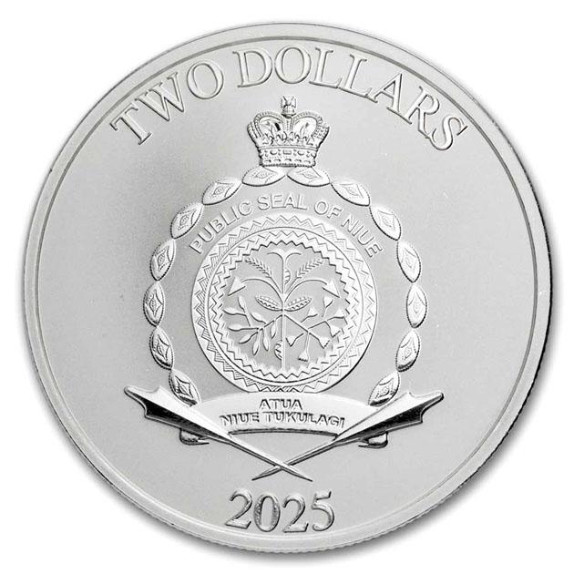 キャプテン・アメリカvsサノス銀貨 1オンス 2025年製 クリアケース入り