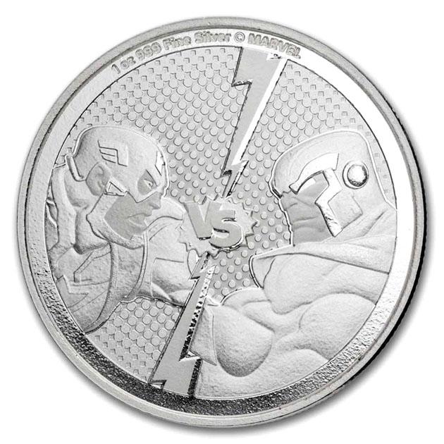 キャプテン・アメリカvsサノス銀貨 1オンス 2025年製 クリアケース入り