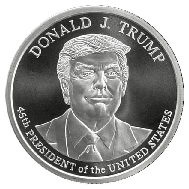 トランプ大統領 純銀コイン 1オンス クリアケース入り : 金銀の貯金箱