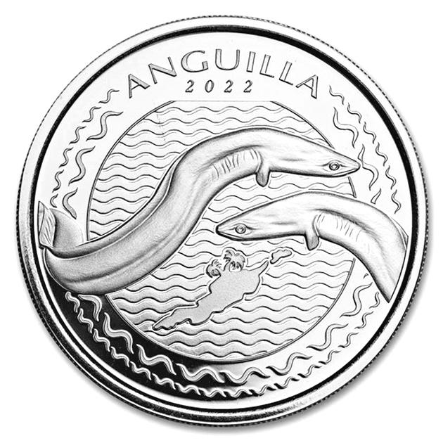 アンギラ ウナギ銀貨 1オンス 2022年製 クリアケース入り   純銀 銀貨 コイン 金銀の貯金箱_2