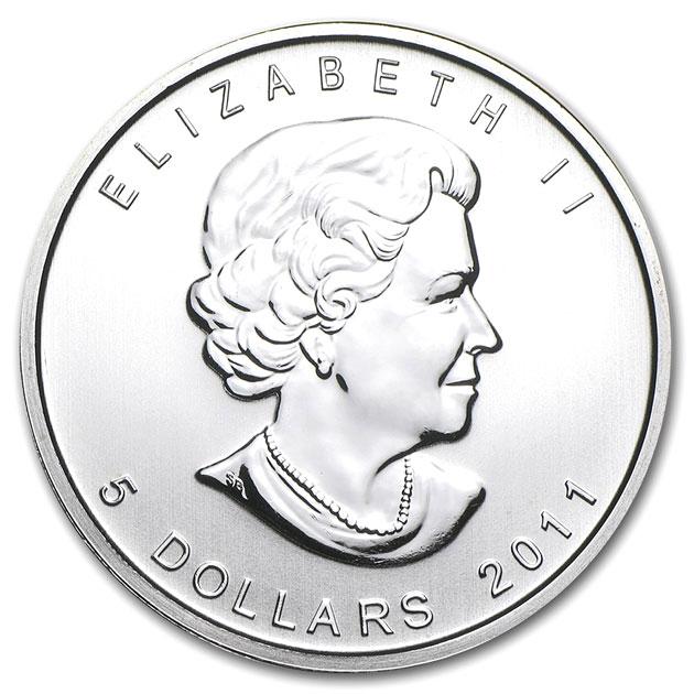 カナダ ウルフ銀貨 1オンス 2011年製 クリアケース入り   純銀 銀貨 コイン 金銀の貯金箱の画像