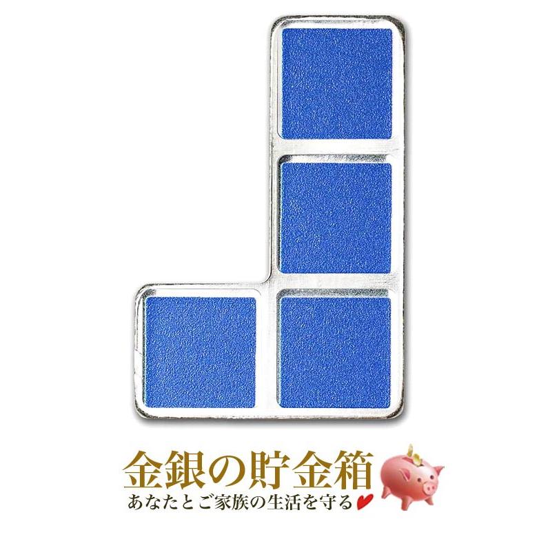 テトリス シルバーバー 1オンス テトリミノブロック J ブルー 純銀