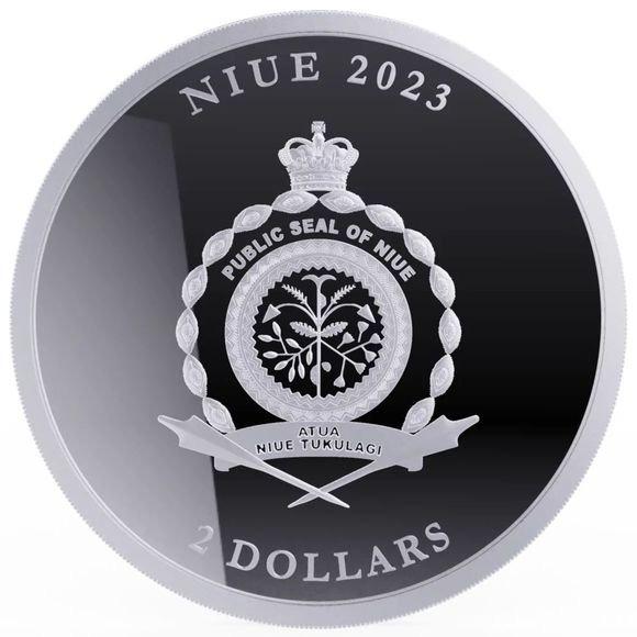 珍品　美品　1オンス　2023 ニウエ アイコン( エリザベス2世)銀貨 アイコン エリザベス2世 銀貨 1オンス 2023年製 クリアケース入り 純銀
