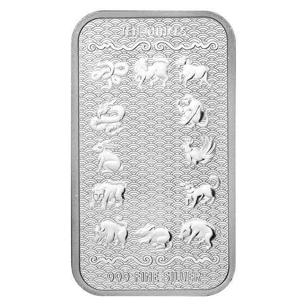 干支ドラゴン シルバーバー 10オンス 純銀 インゴット シルバー 延べ棒  