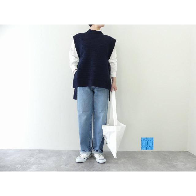 MACPHEE マカフィー ベスト ライトブルー サイズ:36(9号) ラム カシミヤ クルーネック ベスト / ニット ボックスシルエット トップス セーター【レディース】【中古】【K4270】 SALE】MACPHEE(マカフィー) ハイブリッドコットン クルーネックベスト