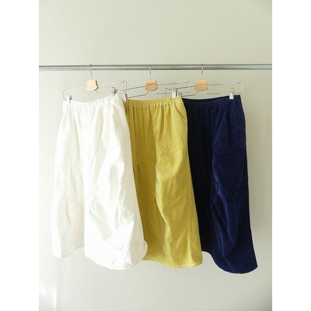 SALE】homspun(ホームスパン) コーデュロイ切替スカート(242-4509